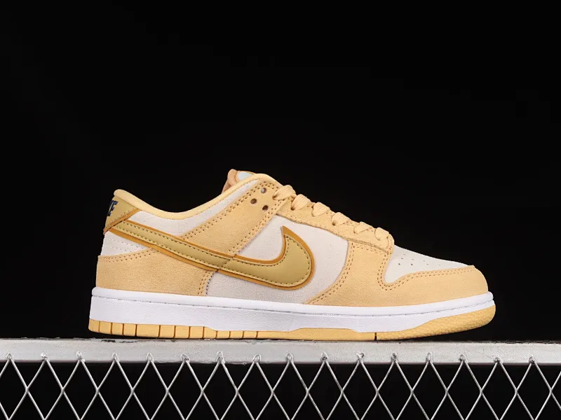 All categories Nk SB Dunk series Nk SB Dunk Low low-top sneakers Nk Dunk Low "Gold Suede" cheese pudding ice cream yellow and white SB low-top casual sports skateboard shoes DV7411-200